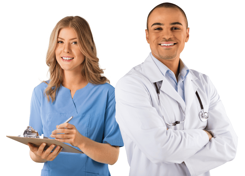 female nurse and male doctor
